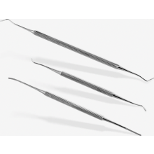 Voetverzorgingsset, 3-delige pedicureset, 2 hoekvijlen van 17 cm en 12,8 cm, hoekvijl van 15 cm met recht en gebogen uiteinde