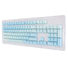 Frostblau PBT Tastenkappen 104er seitlich graviert
