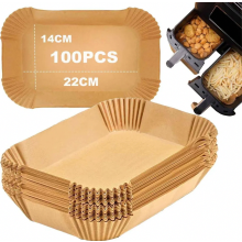 Backpapier für Heißluftfritteuse, 100 Stück für Ninja Airfryer AF400EUCP, AF300EU, AF400EU, SL400EU und Anderen Dual Zone Heißluftfritteuse