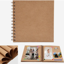 Kleines DIY-Fotoalbum (17 x 17 cm), 20 Blatt, 40 Seiten, Ringbuch, Kraftpapier, Spiralbindung, für Babys