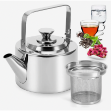 1,5-Liter-Edelstahl-Teekessel mit Teesieb, induktionsgeeignet, Campingtopf mit Deckel