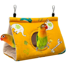 Warm Bird Nest Hammock – Plush Fleece Hanging Bed for Parrots & Small Birds, 3 Sizes
