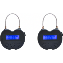 Pacáiste 2 Ghlas Ama Cliste le Taispeántas LCD, USB In-athluchtaithe, Dubh, Amaire Comhaireamh Síos Slán don Bhaile agus don Oifig