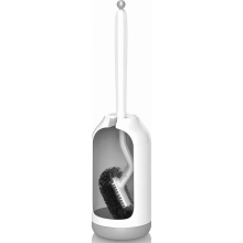 Toiletborstel en houder set, dieptereinigende borstel met randreiniger, flexibele houder voor badkamer- en gastentoilet, duurzame wandmontage