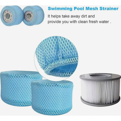 4-Pack Filter for Whirlpool Hot Tub Replacement Filter with Protective Mesh Cover, Skimmer Pool Accessory, Easy Maintenance 1