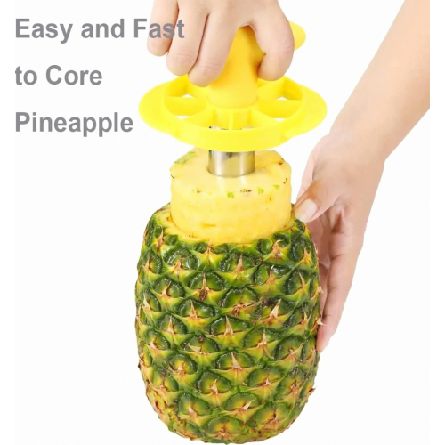 Stainless Steel Pineapple Peeler and Corer with Slicer, Easy Kitchen Tool for Fruit Prep 1