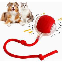 Interactive Cat Ball Toy, Electric USB Rechargeable Smart Rolling Ball for Cats and Dogs, 3 Working Modes, 360 Degree Motion, Red