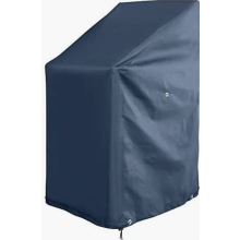 Funda para silla de jardín, protector para silla apilable y plegable, funda para muebles de exterior de respaldo alto, poliéster Oxford negro de pri