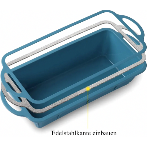 Silicone Loaf Pan with Stainless Steel Frame, Nonstick Cake and Bread Baking Pan, Durable Rectangular Baking Mold for Loaf Cakes a 2