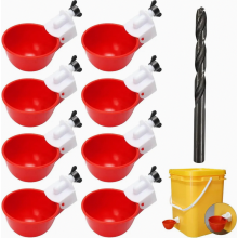 8 Pack Automatic Poultry Waterer Set with Drill, Chicken Waterer for Chickens Ducks Geese Pigeons, Durable Drinking Cups for Coop