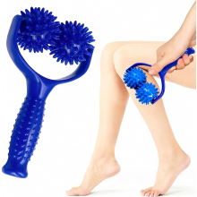 Bolas de masaje con rodillo, mango y nodos texturizados, herramienta de automasaje para espalda, piernas, pies y manos, bola fascial para alivio mus