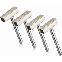 Juego de 4 piezas de rectificador de muelas de diamante, cabezal de 45 x 13 mm, herramienta abrasiva de precisión para desbarbar muelas