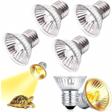 Paquete de 4 lámparas de calor para tortugas, bombillas de calor UVA UVB de 50 W E27 para reptiles, tortugas, lagartos, serpientes y terrarios.