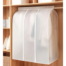 Lange, stofvrije kledinghoezen, transparante PEVA-kledinghoes, grote opbergtas met ritssluiting voor pakken, jassen en T-shirts.