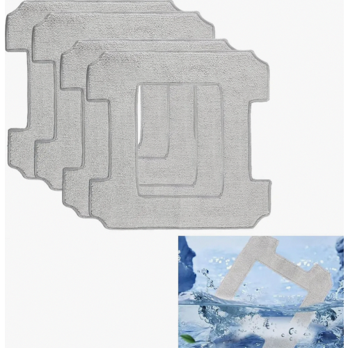 4-Pack Cleaning Pads for Window Cleaning Robot, Washable Microfiber Replacement Cloths for Window Cleaner Robot