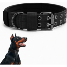 Coiléar Madra Tactach Coiléar Oiliúna Leathan Níolóin Inchoigeartaithe le Búcla Miotail Marthanach do Mhadraí Meánmhéide agus Móra L