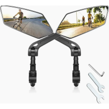 Set van 2 linker fietsspiegels met extra groot HD-glasoppervlak, slagvast en krasbestendig. Achteruitkijkspiegel voor e-bike.