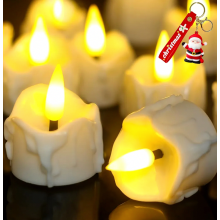 LED Tea Lights with Timer, 12 Pack Electric LED Candles, 3D Flickering Flame, Long Battery Life, Warm White for New Year, Living R