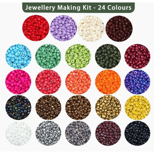 Kette und Anhänger Set 4mm Bunte Glasperln Selber Machen Set 2