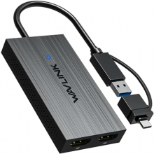 USB 3.1\u002FUSB-C zu Dual HDMI Adapter - DisplayLink Dual 4K 60Hz Monitor Hub für Windows & Apple M1\u002FM2\u002FM3 Mac, kompatibel mit New MacBoo