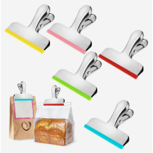 5 Pack Stainless Steel Food Clips, Multipurpose Metal Sealing Clips for Plastic Bags and Food Storage