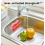 Kitchen Sink Sponge Holder Caddy, Matte Silver Dish Sponge Organizer for Sink Side Storage, Rust Resistant Metal 4
