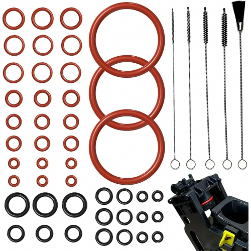 45 Piece Coffee Machine Sealing Rings for Brewing Unit Replacement Set, Durable Rubber Gaskets for Espresso Maker Maintenance and