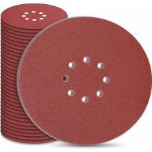 Discos de lijado de 180 mm y grano 120, paquete de 40 hojas de papel de lija de 8 agujeros para lijadoras de paredes y techos, almohadillas abrasiva