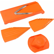 V-vormige mandoline, handmatige groentesnijder met roestvrijstalen handbescherming voor snijden en koken.