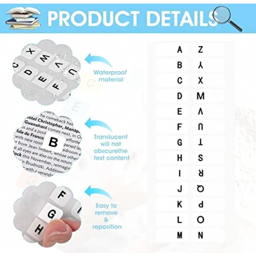 260 Self Adhesive Index Tabs A-Z Alphabetical Divider Tabs, Transparent File Labels for Binder Notebook Documents 2