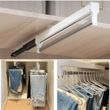 Ausziehbare Kleiderstange zum Herausziehen der Kleiderbügel Verstellbarer Kleiderschrank Teleskopstange Kleiderstange 292mm Weiß