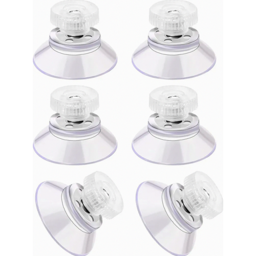 Threaded Suction Cups, 6 Pack Transparent 25mm Rubber Suction Knobs with Metal Screw Nut for Windows and Glass Surfaces