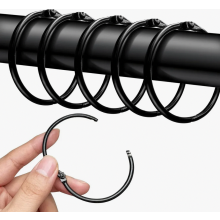 Confezione da 40 anelli per tende apribili, anelli per tende in metallo da 50 mm con clip, anelli rotondi per bastoni per tende e tende da doccia, n