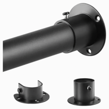 Garderobenstange Schwarz, Ausziehbare Kleiderstange 74-130cm,1 Set Teleskop-Schrankstange für Schlafzimmer Schrank-Kleiderstange (Durchmesser 32 x 2