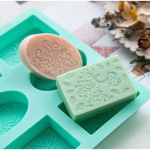 Silicone Soap Mold, 6-Cavity Oval and Rectangular Mold for Handmade Soap, Candle, and Resin Crafts 1