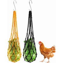 2 Hanging Chicken Feed Nets, Poultry Feeder Mesh Bags for Chickens, Geese and Ducks, Durable Feed Dispensers