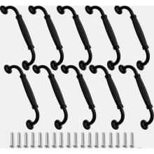 Láimhseálacha Troscáin Cóimhiotal Alúmanaim Dubh 10 bpíosa, Tarraingtí Doras Tarraiceán Comh-Aireachta 128 mm do Chomh-Aireachta Baile