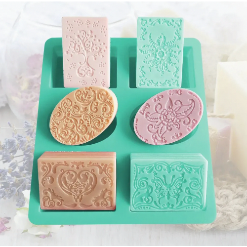Silicone Soap Mold, 6-Cavity Oval and Rectangular Mold for Handmade Soap, Candle, and Resin Crafts 2