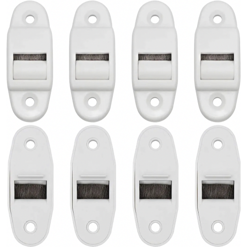 Roller Shutter Belt Guide with Brush and Roller, 8-Pack, Fits Up to 23 mm Belt Width, 45 mm Hole Spacing