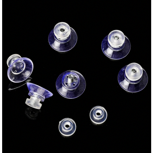 Threaded Suction Cups, 6 Pack Transparent 25mm Rubber Suction Knobs with Metal Screw Nut for Windows and Glass Surfaces 2