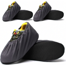 Copriscarpe antiscivolo riutilizzabili e lavabili per operai edili, copriscarpe protettivi resistenti, grigi, taglia L, 3 paia