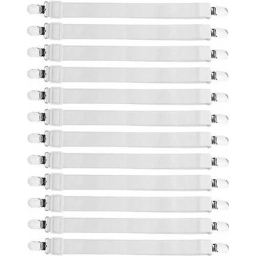 12 verstellbare elastische Betttuchspanner - robuste Spannbettlakenhalter