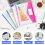 30-Pack A4 File Folders, 5 Colors Document Wallets with Hook and Loop Closure, Waterproof Clear Pockets with 11 Holes, Transparent 6