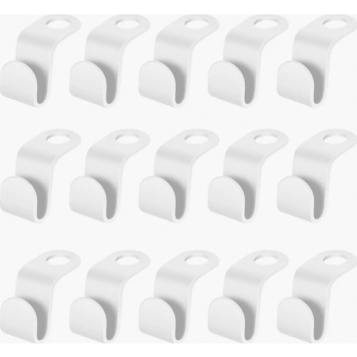 50 Pack Space-Saving Clothes Hanger Hooks, Plastic Hanger Connectors for Wardrobe Organization, White