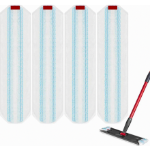 Set van 4 vervangende microvezel dweilpads, herbruikbare navullingen voor het reinigen van de vloer met een platte dweil, zachte, absorberende en wa