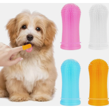 4 Pack Dog Finger Toothbrush for Small Medium and Large Dogs, Finger Dental Care Brush Set for Pet Teeth Cleaning
