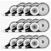 12 Pack Correction Tape Set, 12m x 5 mm Mini Correction Roller with Protective Cap and Window, Black, for Kids, Students, Office a