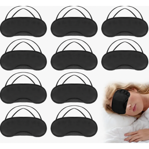 24 Pack Soft Sleep Mask for Side Sleepers, Light Blocking Eye Mask with Adjustable Strap, Comfortable Night Blindfold for Men, Wom