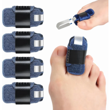 Hamertenencorrector voor dames en heren, 4-delige set teenrichters voor gebogen tenen, praktische ondersteunende wraps voor verlichting bij gebroken
