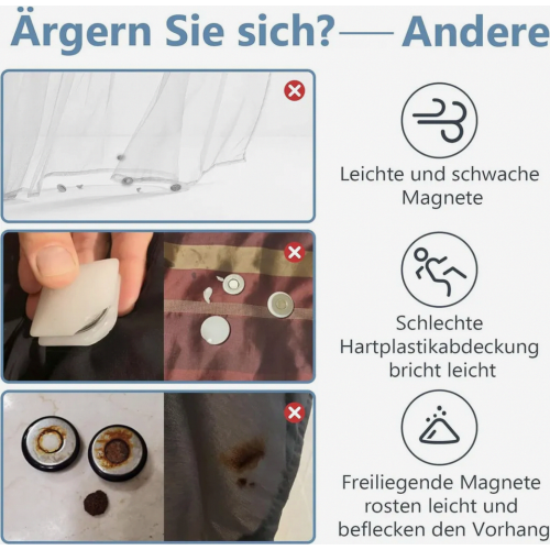Duschvorhang-Gewichte silikonbeschichtete Starke Duschvorhang-Magnete 2